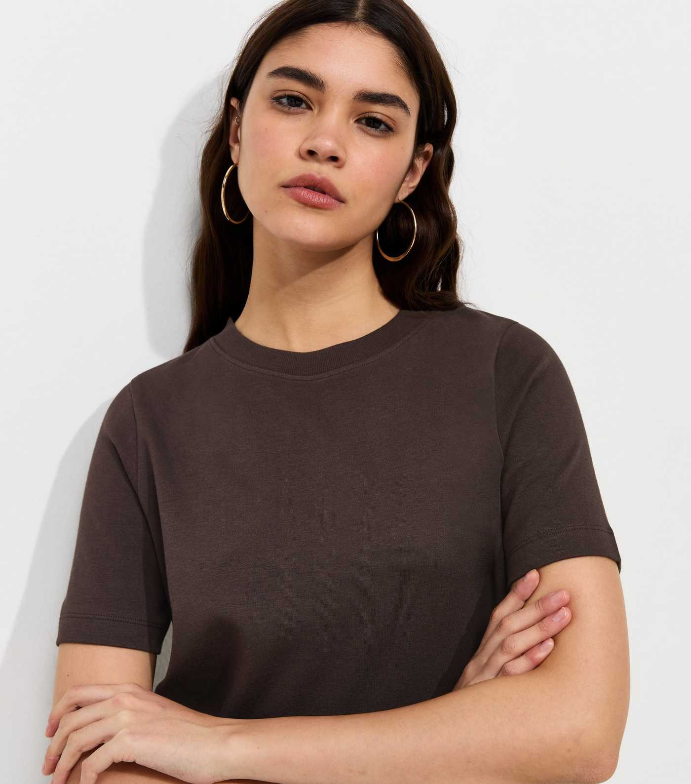 Premium Dark Brown Heavyweight Cotton T-Shirt | New Look | New Look (UK)