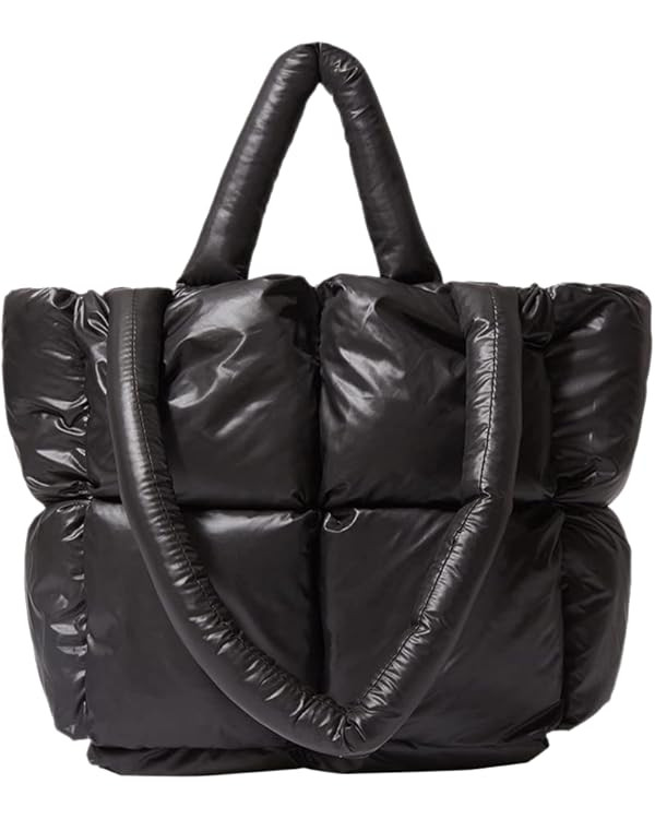 Puffer Tote Bag for Women Quilted Puffy Handbag Light Winter Down Cotton Padded Shoulder Bag Down... | Amazon (US)