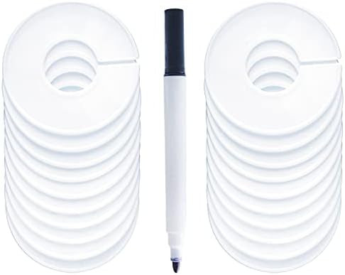 20 Pack Clothing Rack Size Dividers Wardrobe Round Hangers Dividers with 1 Piece Marker Pen (20pc... | Amazon (US)