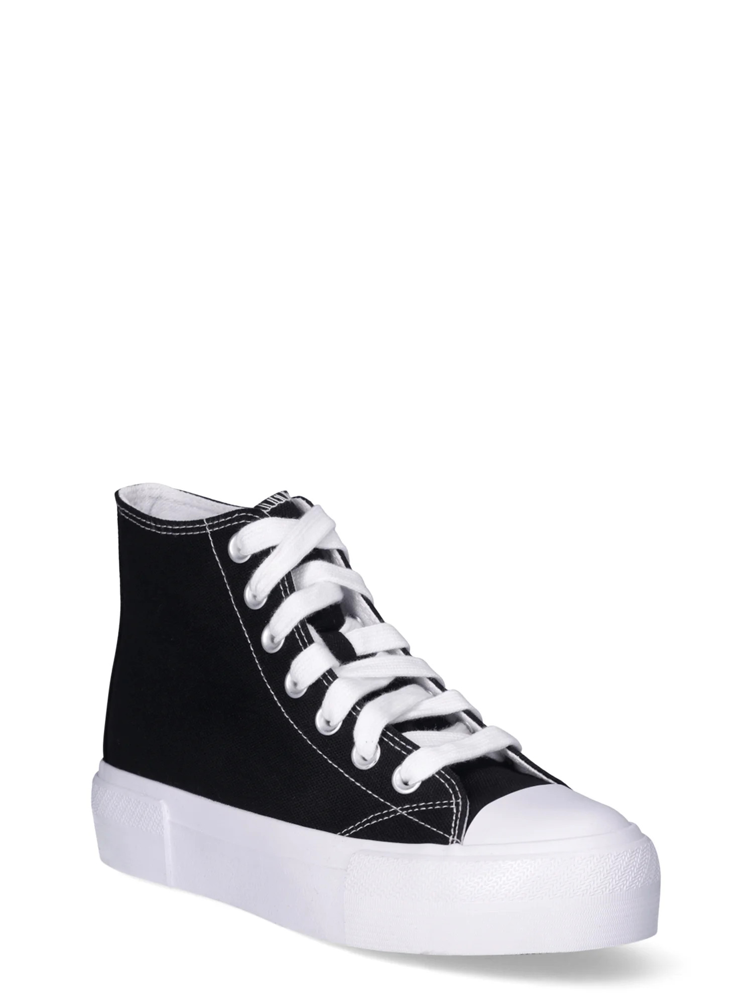 No Boundaries Platform Lace Up High Top Sneakers, Women’s | Walmart (US)