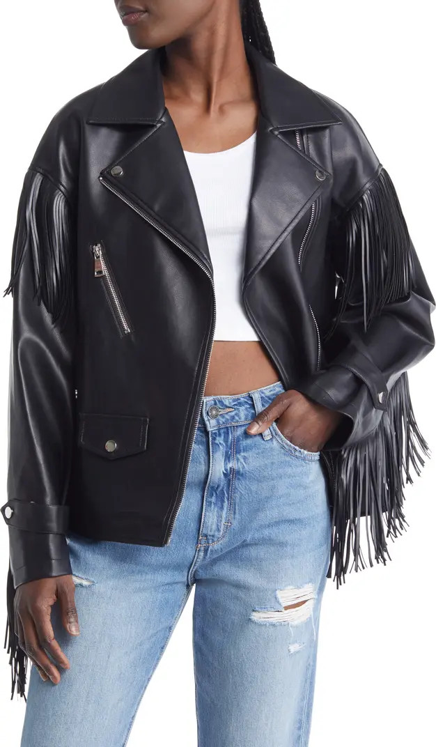 Fringe Faux Leather Jacket | Nordstrom