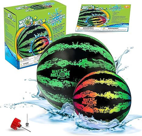 Watermelon Ball Pool Toys for Adults and Family - 2 Pack of 6 1/2" & 9" Kids, Teens, Everyone Swi... | Amazon (US)