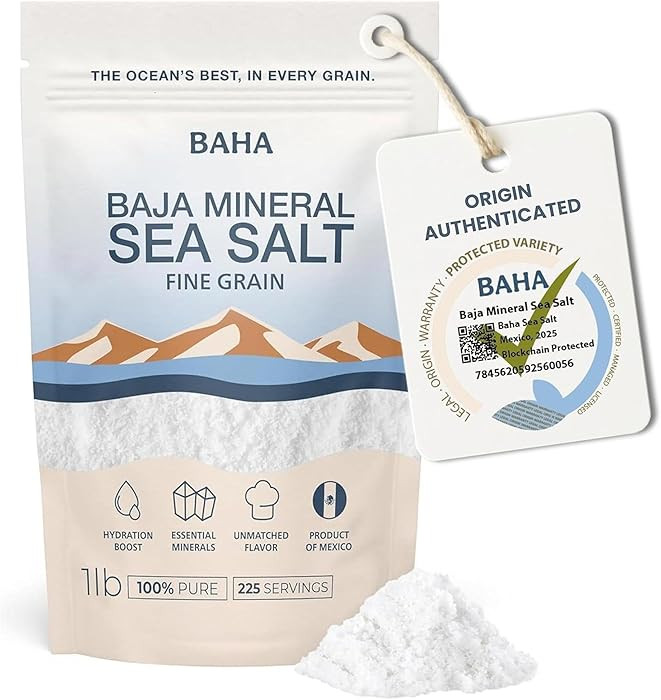 BAHA - Baja Mineral Sea Salt | Fine Grain Baha Mineral Salt from Sea of Cortez | Low Sodium & Min... | Amazon (US)