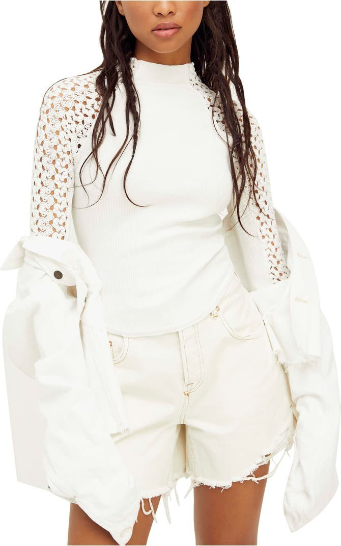 Celmente Lace Sleeve Mock Neck Top | Nordstrom | Nordstrom