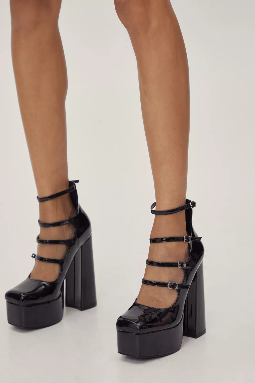 Patent Strappy Platform Mary Jane Heels | Nasty Gal (US)