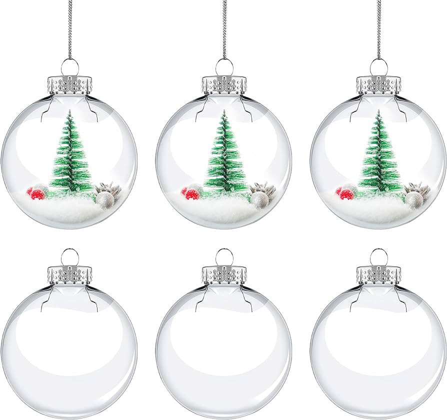 Fillable Ornaments - 70mm Clear Glass Ornaments for Crafts and Stunning Holiday Decor - Clear Orn... | Amazon (US)