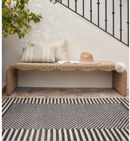 Make your patio or terrace your chicest edit yet with this stylish statement rug. The high contrast design brings visual impact that will set off your decor with a modern edge. We love this handwoven rug's thick fringe for an unexpected rush of texture outdoors.

#LTKover40 #LTKhome #LTKSeasonal