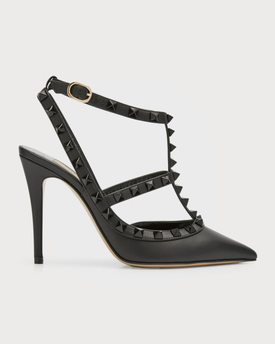 Valentino Garavani Rockstud Leather 100mm Pumps | Neiman Marcus