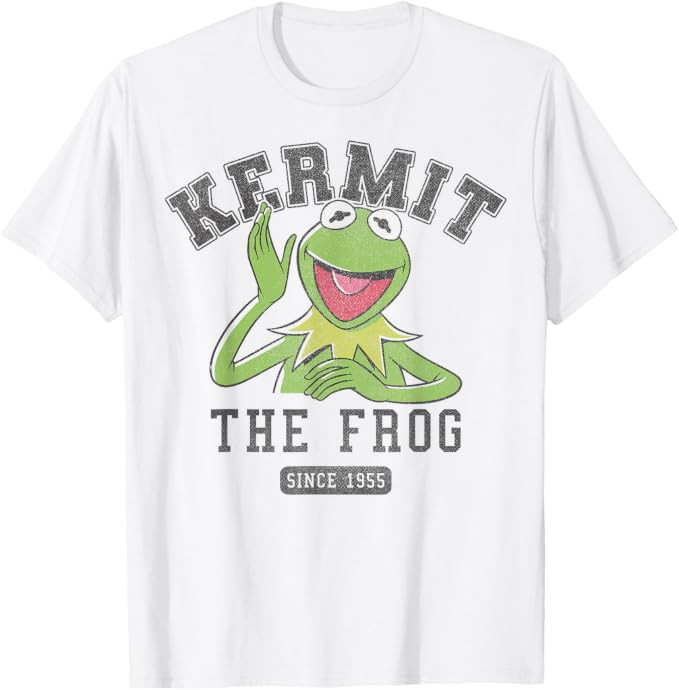 Disney The Muppets Kermit The Frog Since 1955 Collegiate T-Shirt | Amazon (US)