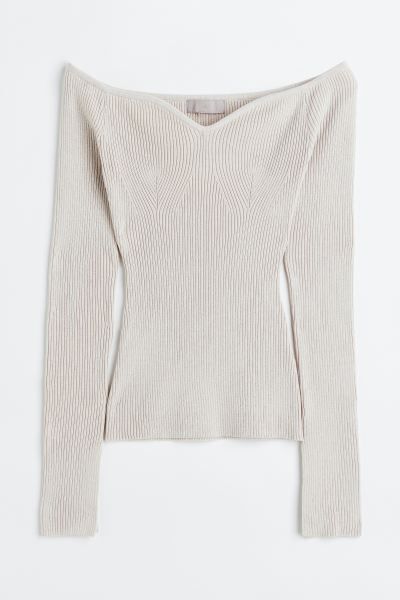 Off-the-shoulder Rib-knit Top | H&M (US + CA)