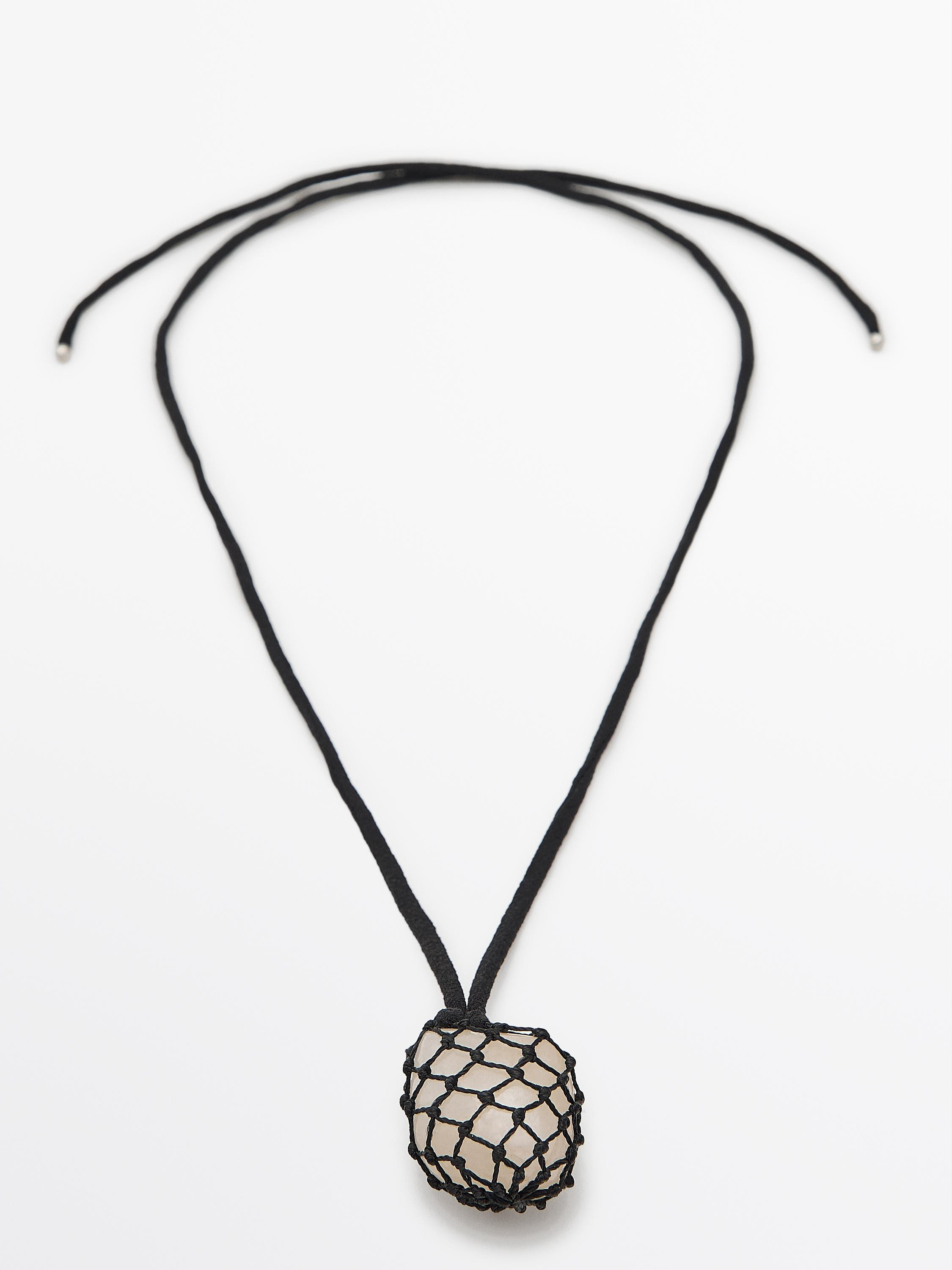 Mesh stone cord necklace | Massimo Dutti UK