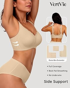 Vertvie Women Seamless Jelly Bras No Underwire Supportive Wireless Push Up Full Coverage Bralette... | Amazon (US)