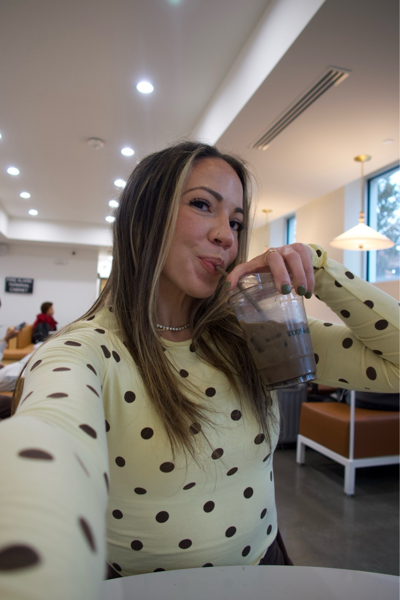 Polka dot top for fall

#LTKootd #LTKgrwm #LTKmorningroutine