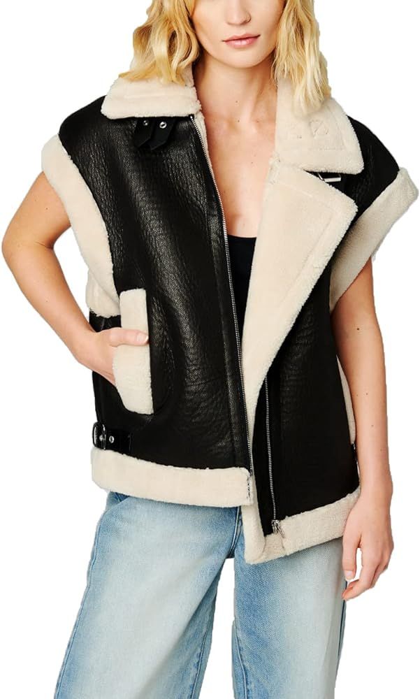 [BLANKNYC] Womens Vegan Leather and Sherpa Vest | Amazon (US)