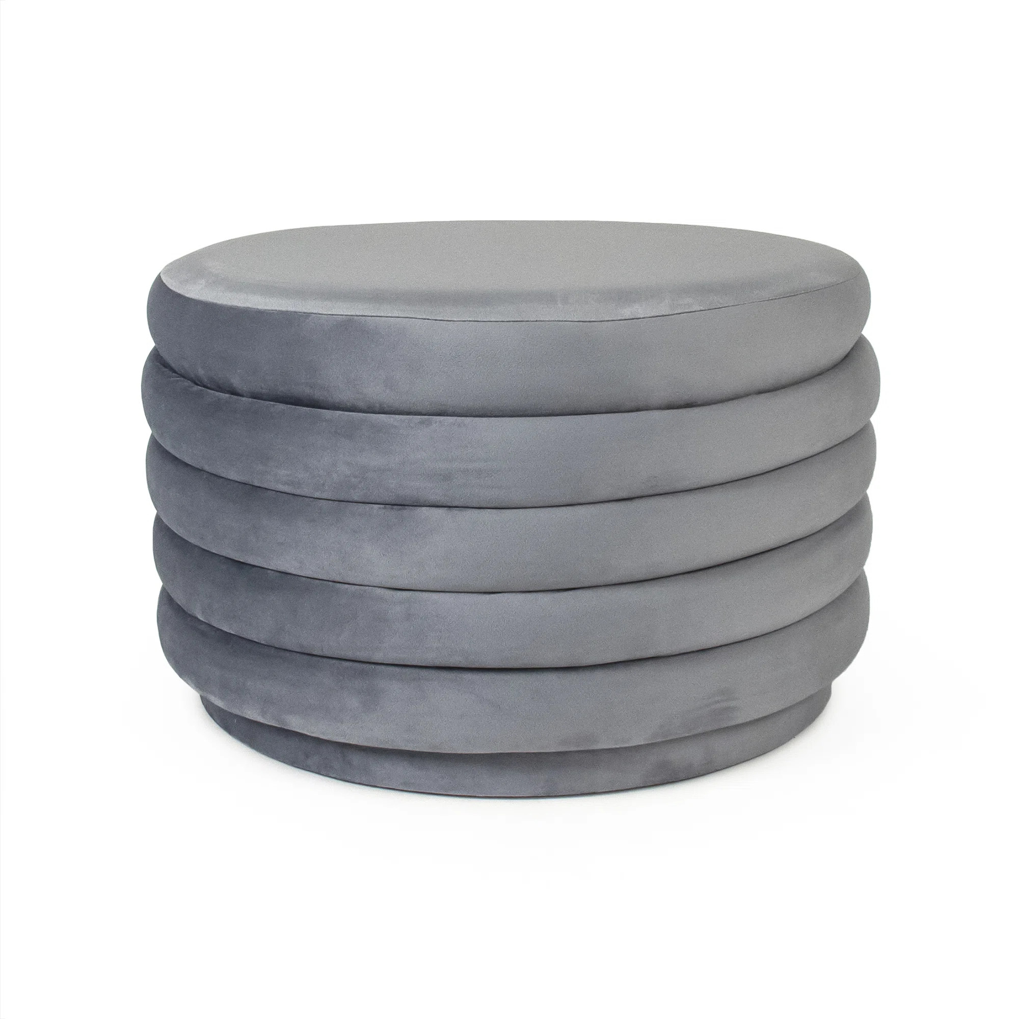 Otavio 20.5'' Wide Velvet Round Pouf Ottoman | Wayfair North America