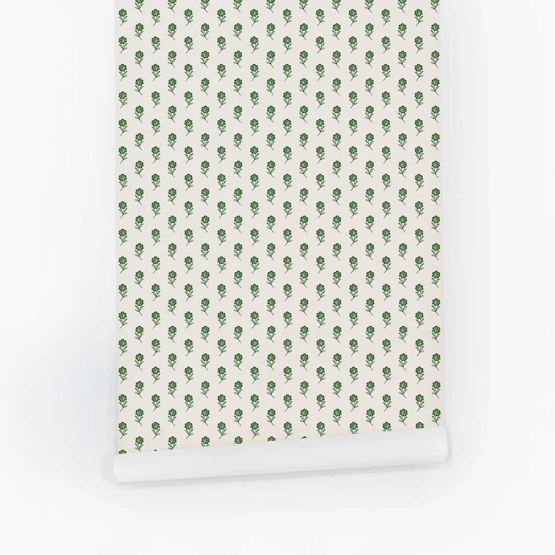Classic Green Tiny Floral Wallpaper | Livettes Wallpaper