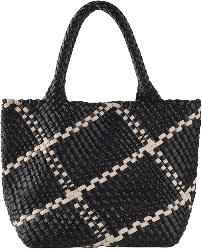 Woven Tote Bag for Women, Vegan Leather Handwoven Bags with Small Purse, Large Braided Top Handle... | Amazon (US)
