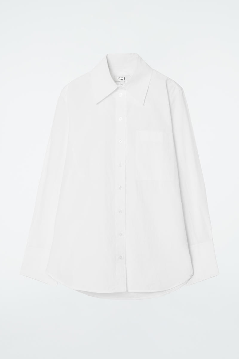 COS Women's Oversized Tailored Shirt in White | Cotton | Size: 16 | COS (AU)