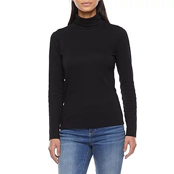 St. John's Bay Womens Turtleneck Long Sleeve T-Shirt | JCPenney