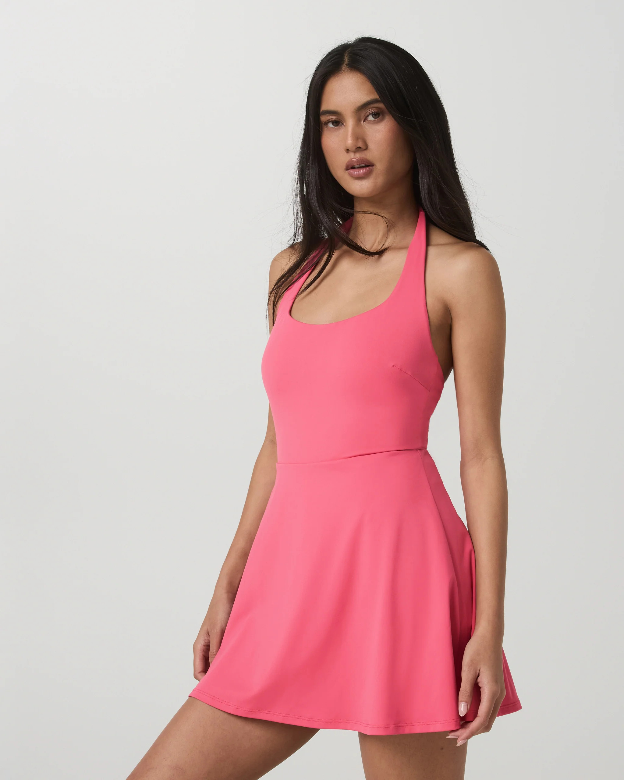 Tiebreak Halter Dress – Women's Sunset Pink Tennis Dress – Vuori | Vuori Clothing (US & Canada)