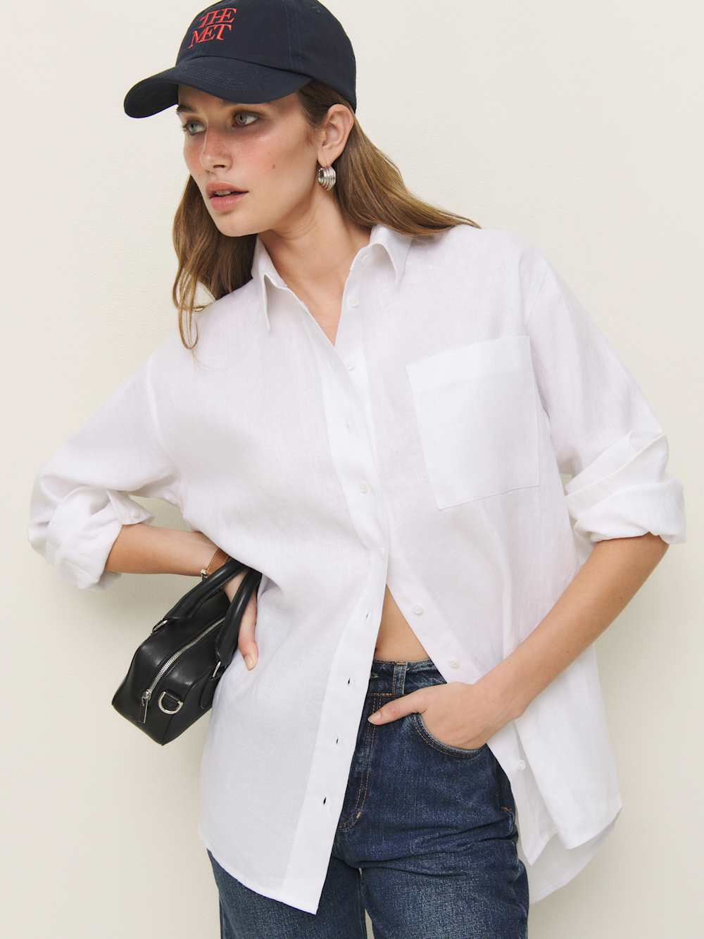 Eli Oversized Linen Shirt | Reformation (Global)