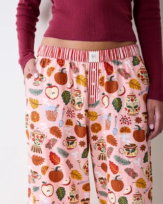 Wide Leg Long Pajama Pants in | Women's Plus Size 4X | Pink | | Sleepwear | Printfresh