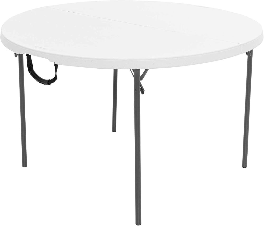 Lifetime 280064 Light Commercial Fold-in-Half Round Table, 4 Feet, White | Amazon (US)