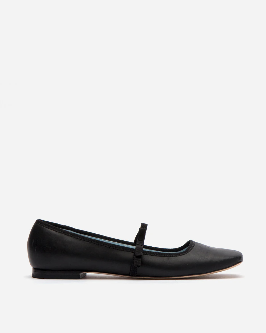 Jude Mary Jane Leather Flat Black | Frances Valentine