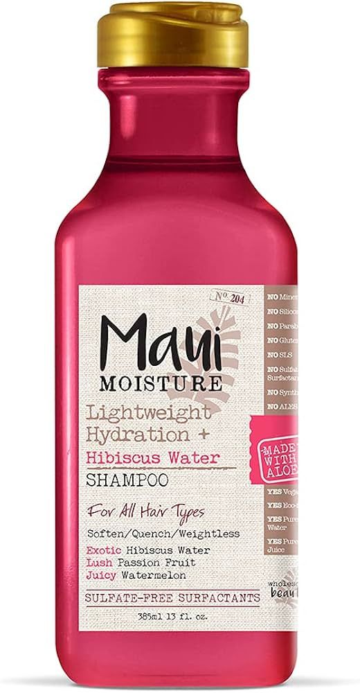 Maui Moisture Lightweight Hydration + Hibiscus Water Shampoo for Daily Moisture, No Sulfates, 13 ... | Amazon (US)