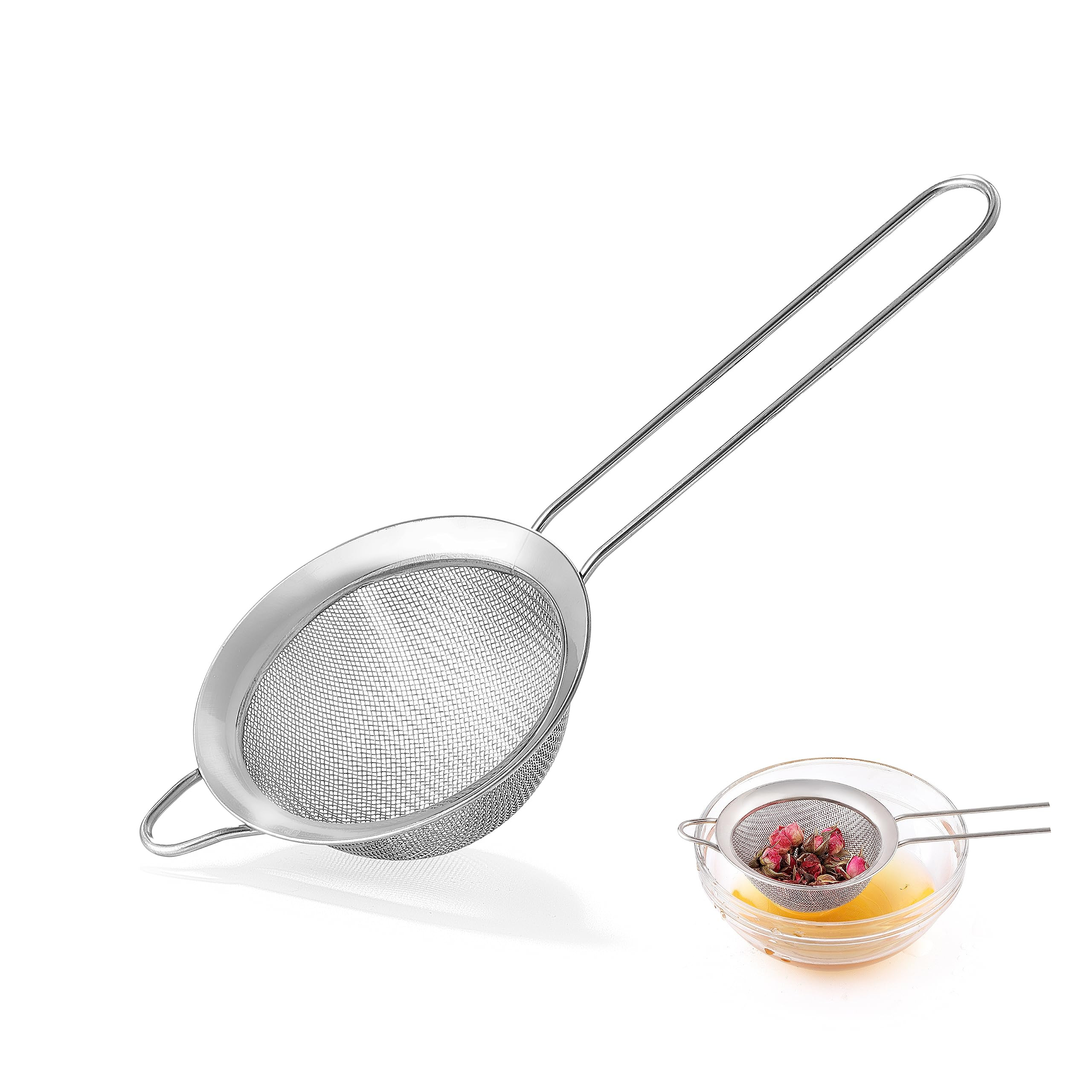 Fine Mesh Strainers for Kitchen, COKUMA Stainless Steel Metal Hand Small Mini Sieve Strainer, Coc... | Amazon (US)