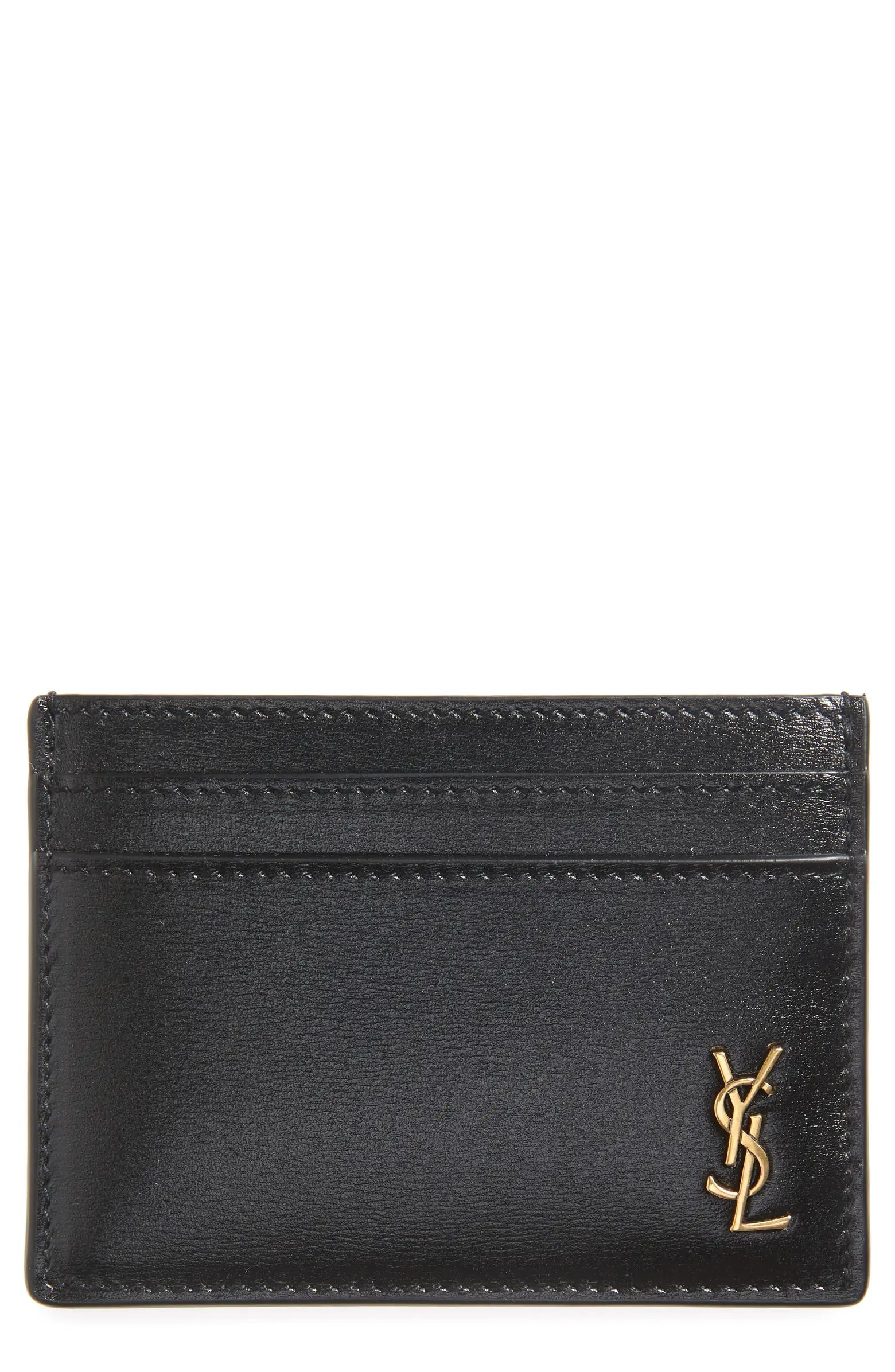 YSL Monogram Leather Card Case | Nordstrom
