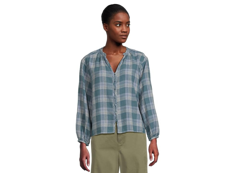 L.L.Bean Signature Portland Popover Shirt Women's Clothing Indigo Plaid : XS, Cotton/Hemp | Zappos