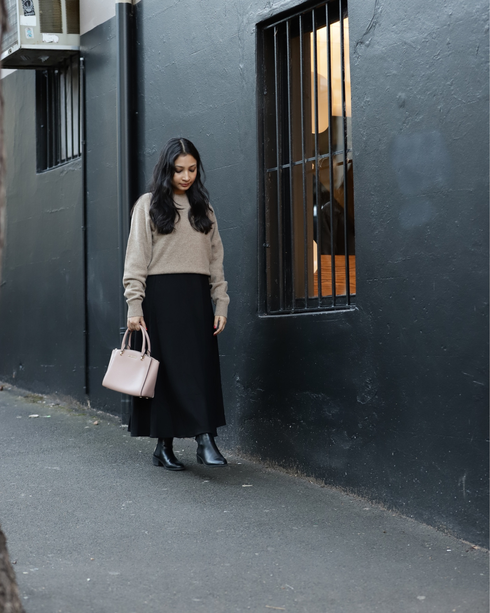 Are you petite and afraid to wear maxi skirt? If you understand proportion, you don’t need to worry at all #maxiskirt #blackmaxiskirt #wollenjumper #office #officeootd #workwear #daytonight 

#LTKworkwear #LTKaustralia #LTKSeasonal