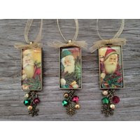 Holiday Ornaments, Your Choice Of Vintage Style Santa Father Christmas Decor, Decorations, Gifts | Etsy (US)