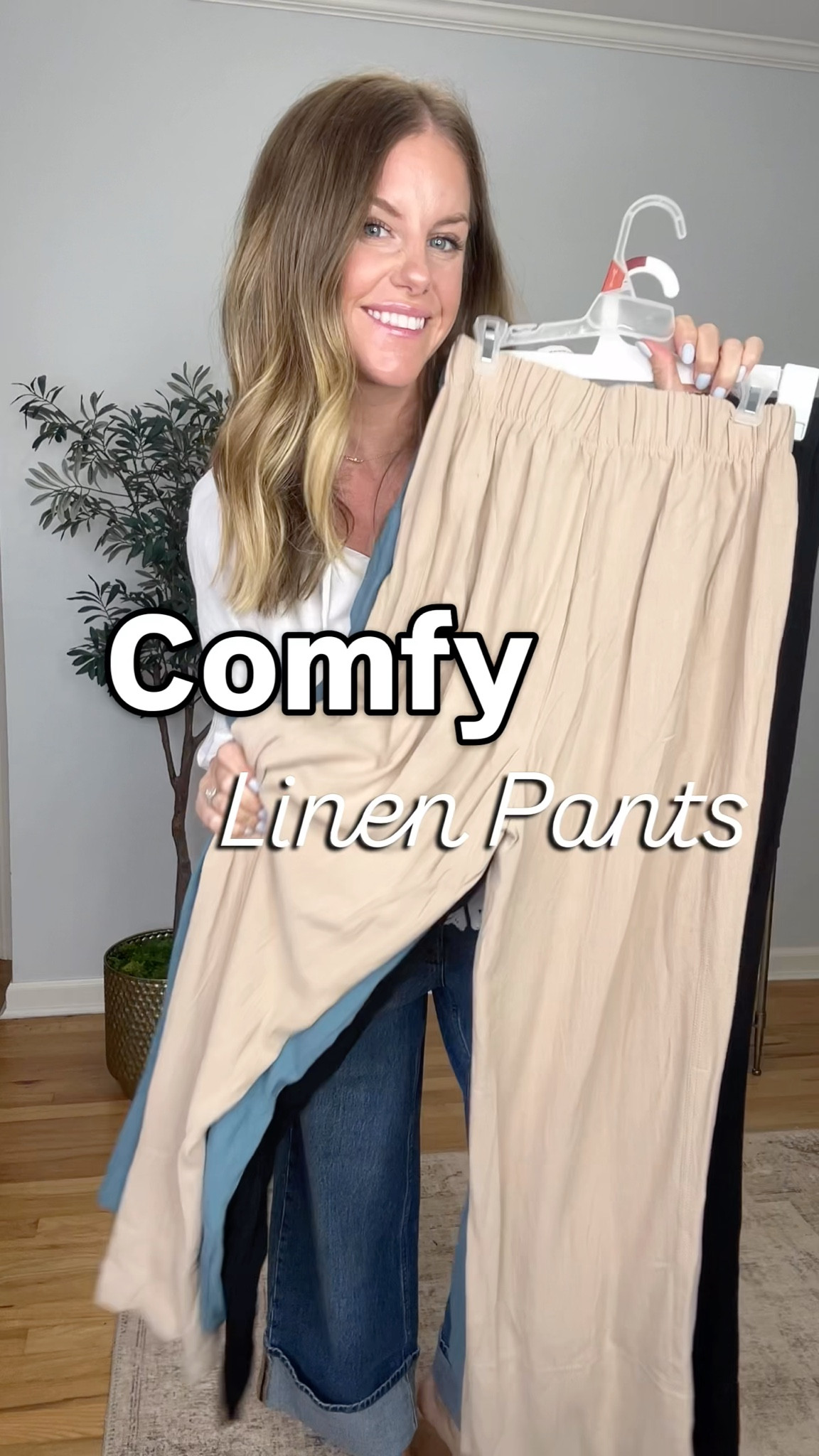 The perfect linen pants! Super soft and comfy, elastic waist with pockets, love the side panel. Wearing small but medium could have worked also. 5’5” 125 lbs for size reference  

#LTKSeasonal #LTKFindsUnder50 #LTKWorkwear