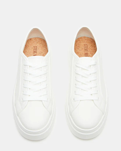 BEAMER White Platform Low-Top Sneaker | Women's Sneakers | Steve Madden (US)