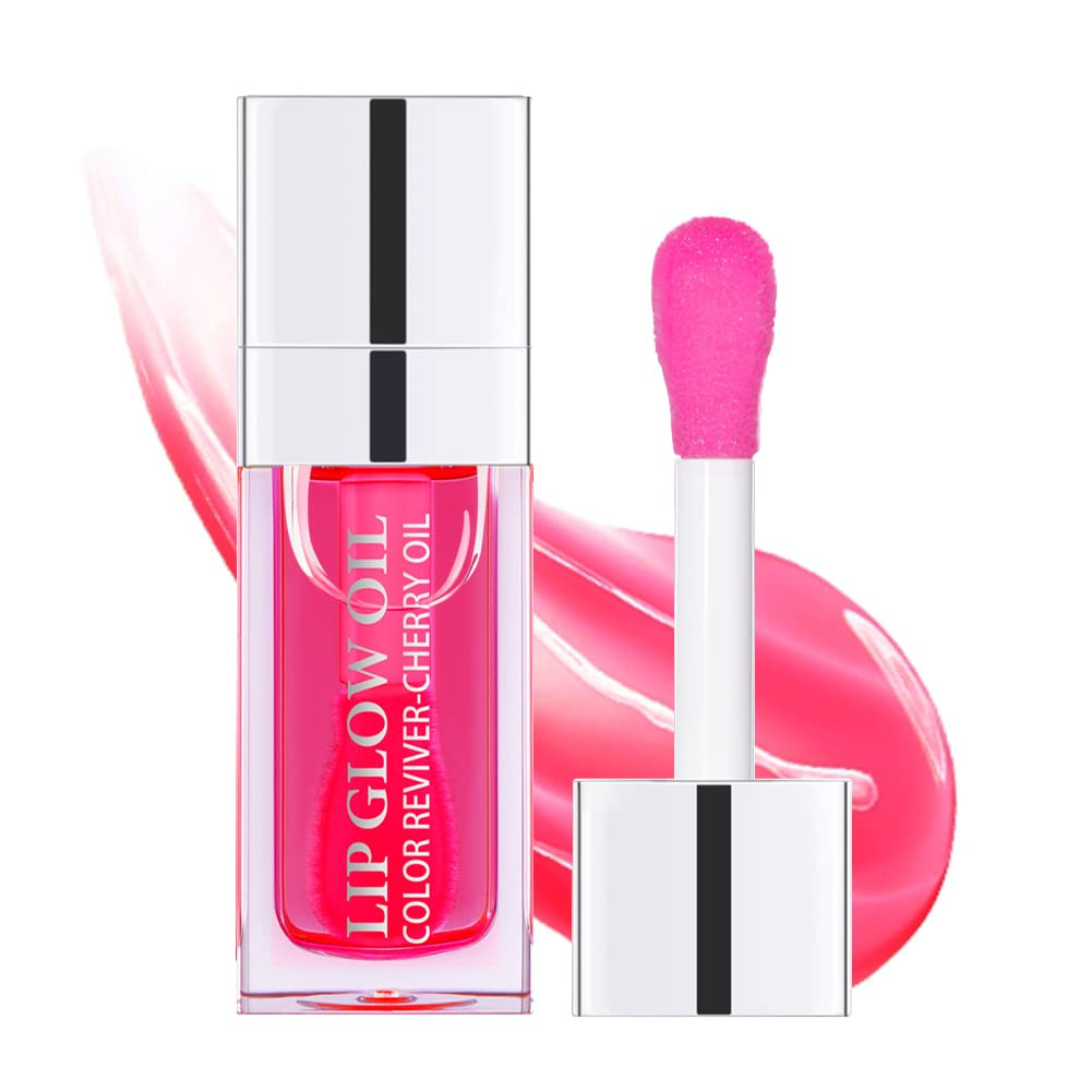 Lip Oil, Hydrating Lip Glow & Plumper Gloss, Moisturizing No-Sticky Transparent Plumping Lip Balm... | Amazon (US)
