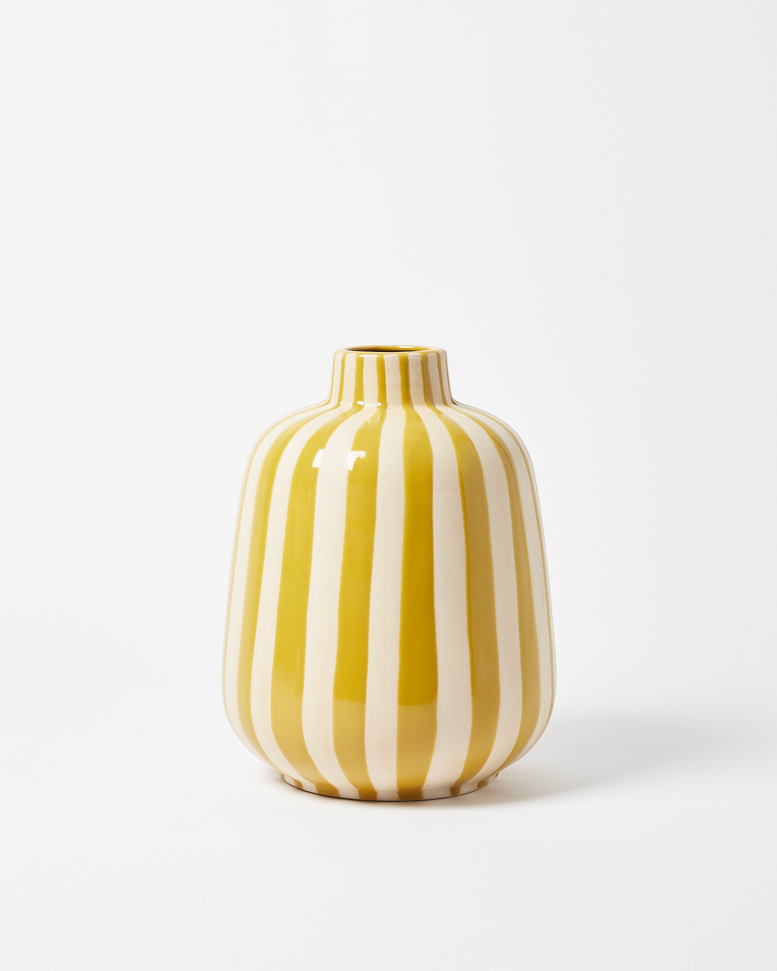 Riviera Stripe Yellow Ceramic Vase | Oliver Bonas | Oliver Bonas (Global)