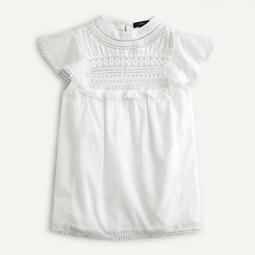 Flutter-sleeve crocheted lace top | J. Crew US