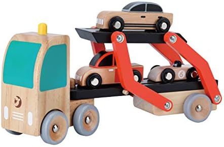 Amazon.com: Wooden Car Transporter, Classic World Double Decker Trailer with 3 Cars ramp Racer,Wo... | Amazon (US)