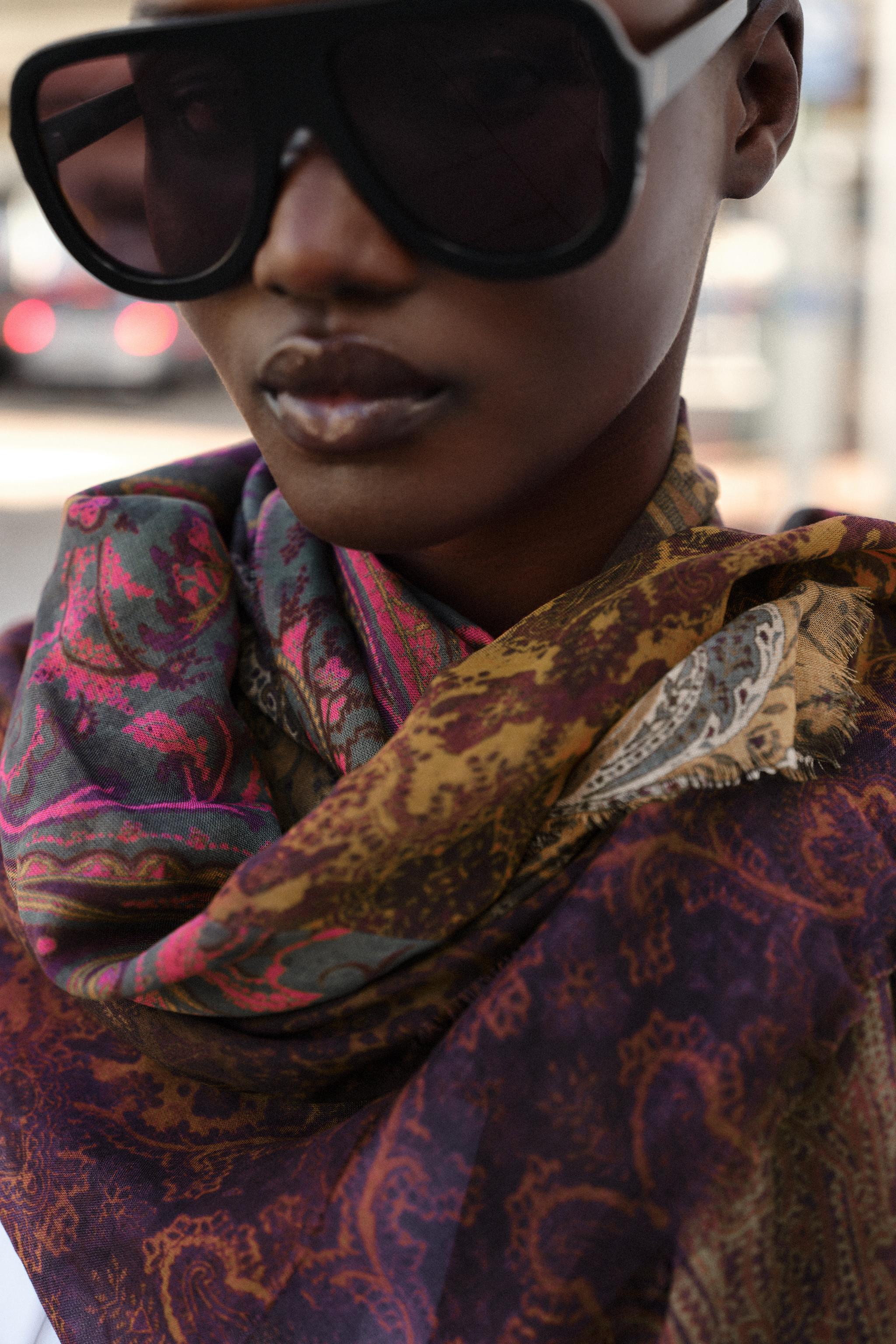 PRINTED MODAL BLEND SCARF | Zara US