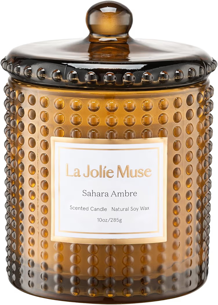 LA JOLIE MUSE Sahara Amber Scented Candle | Bergamot, Clove & Amber | 10 oz Soy Candle | Natural ... | Amazon (US)