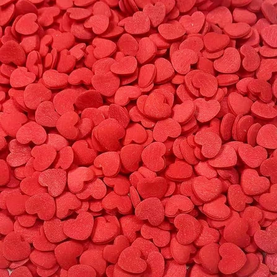 Red Heart Sprinkles Edible, Valentines Sprinkles for Baking, Heart Shaped Sprinkles for Cake, Cup... | Amazon (US)