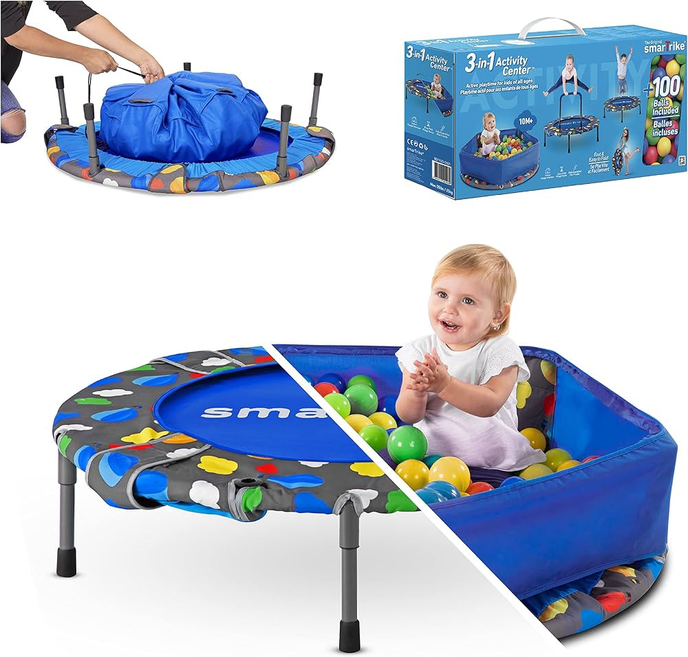 SmarTrike Toddler Trampoline with Ball Pit - Baby Ball Pit with Balls Included - Mini Trampoline ... | Amazon (US)