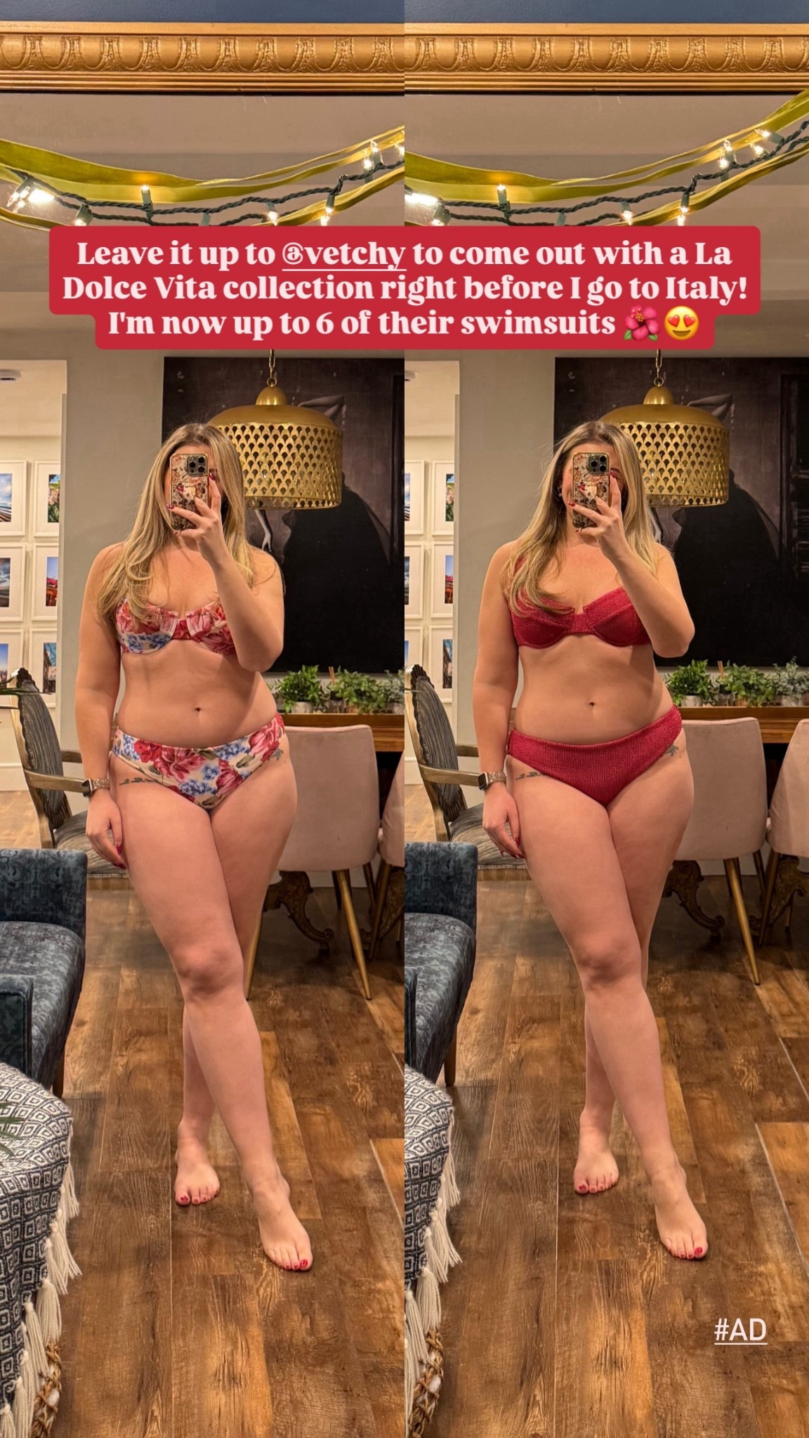 Currently obsessed with Vetchy’s New La Dolce Vita collection! The floral has gorgeous beading on the top! The raspberry color literally sparkles in the sun! Wearing a large top & XL bottom as always! Got the raspberry set in the full cover bottom! 

 #LTKMidsize #LTKSwim #LTKTravel