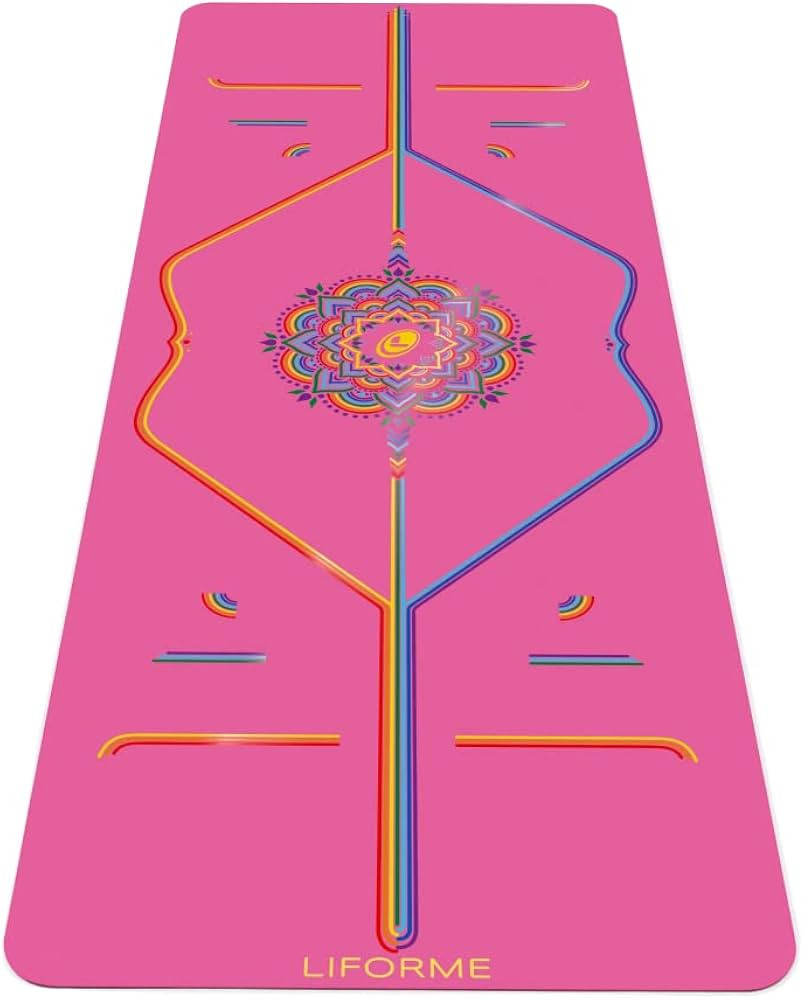 Liforme Printed Yoga Mat Collection - Free Yoga Bag Included - Patented Alignment System, Warrior... | Amazon (US)