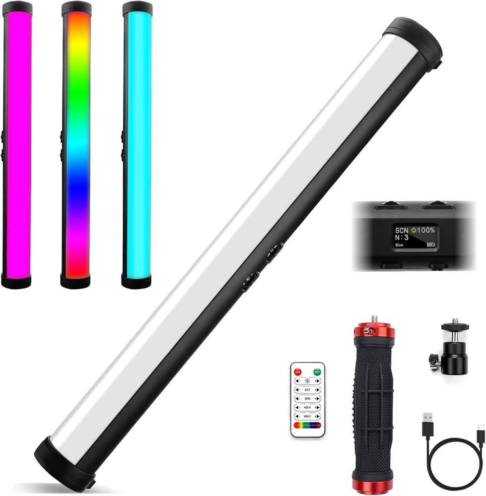 RGB Led Video Light Stick Wand, Obeamiu 2600-9600K Portable Studio Photography Lighting, 5000mAh ... | Amazon (US)