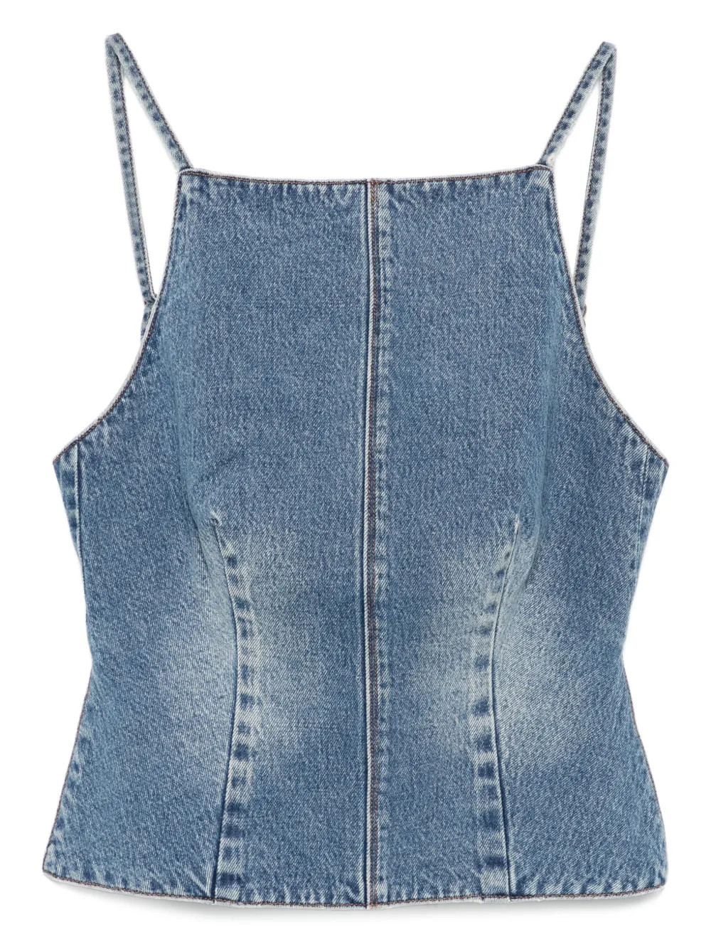 Ksubi Apron Relik tie-back denim top - Blue | Farfetch Global