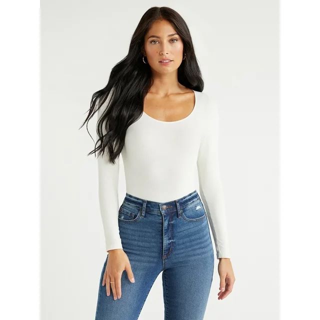 Sofia Jeans Women's Seamlessly Smoothing Scoop Neck Bodysuit, Sizes XS-2XL | Walmart (US)