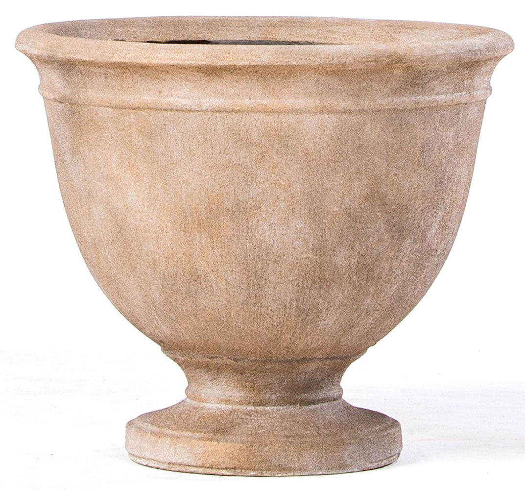Alfresco Home Urn 21.75-in W x 21.75-in L x 18.75-in H Tallow Stone Indoor/Outdoor Planter Large in Brown | 67-1232 | Lowe's